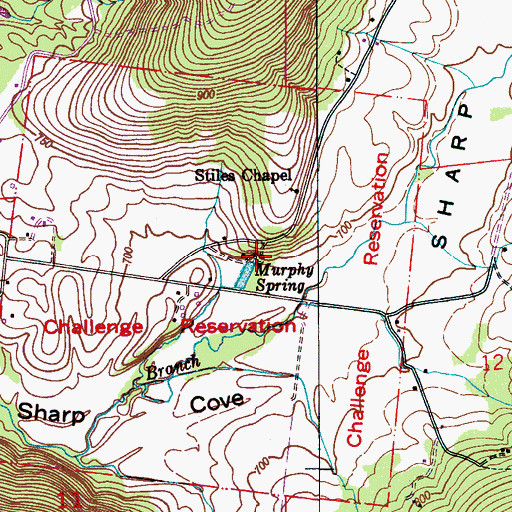 Topographic Map of Murphy Spring, AL