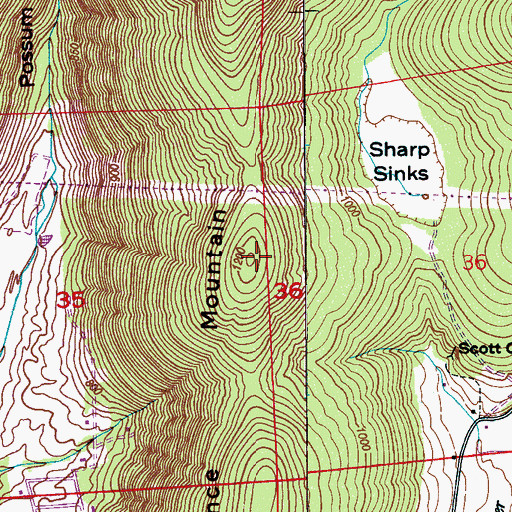 Topographic Map of Nance Mountain, AL