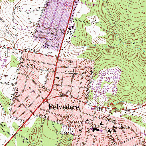 Topographic Map of Greenfield, SC
