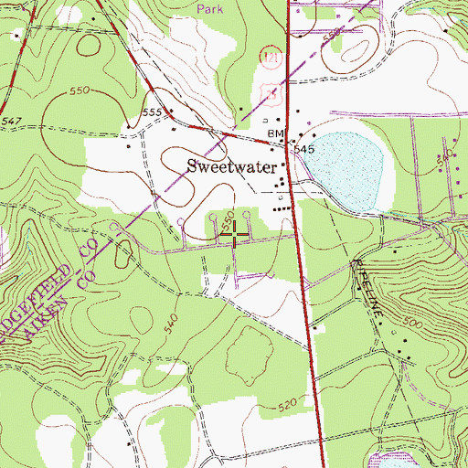 Topographic Map of Heatherwood, SC
