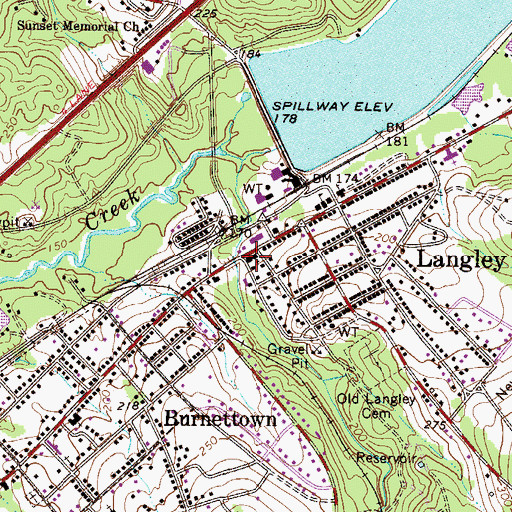 Topographic Map of Langley Baptist Church, SC