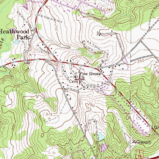 Topographic Map of Pine Grove School (historical), SC