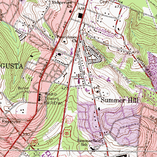 Topographic Map of Summerfield Elementary School Annex, SC