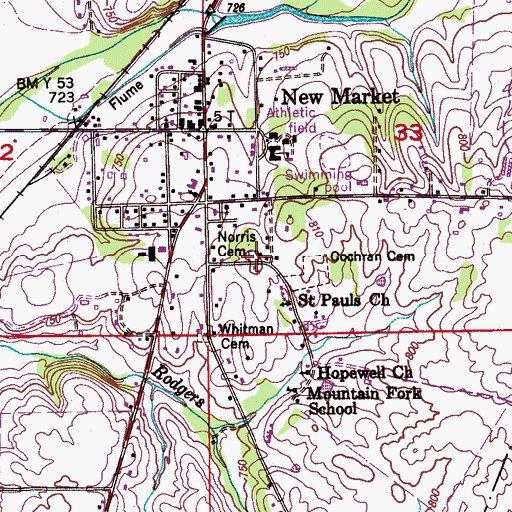 Topographic Map of Norris Cemetery, AL