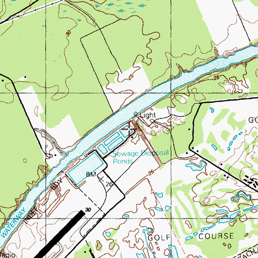 Topographic Map of Airport Lagoon, SC
