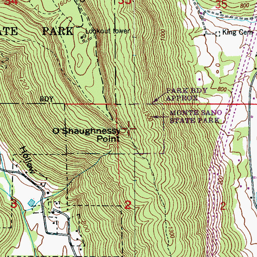Topographic Map of O'Shaughnessy Point, AL