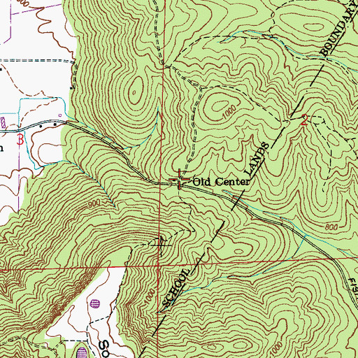 Topographic Map of Old Center, AL