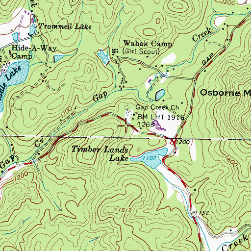 Topographic Map of Gap Creek School (historical), SC