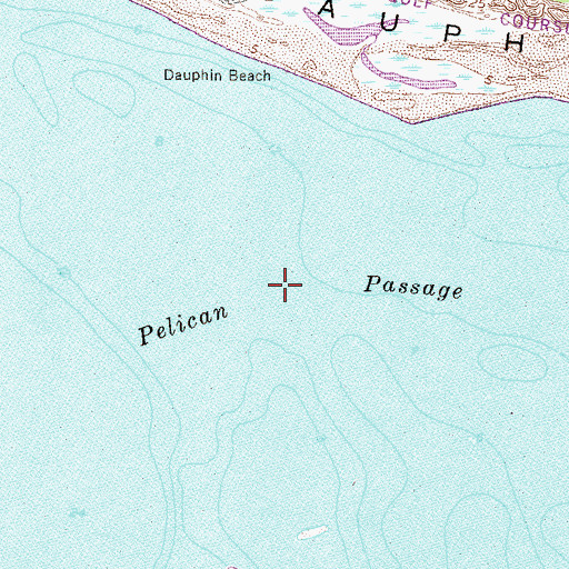 Topographic Map of Pelican Passage, AL