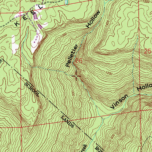 Topographic Map of Pelletier Hollow, AL
