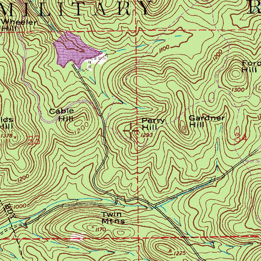 Topographic Map of Perry Hill, AL