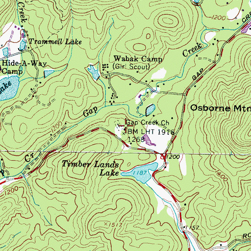 Topographic Map of Gap Creek Church, SC