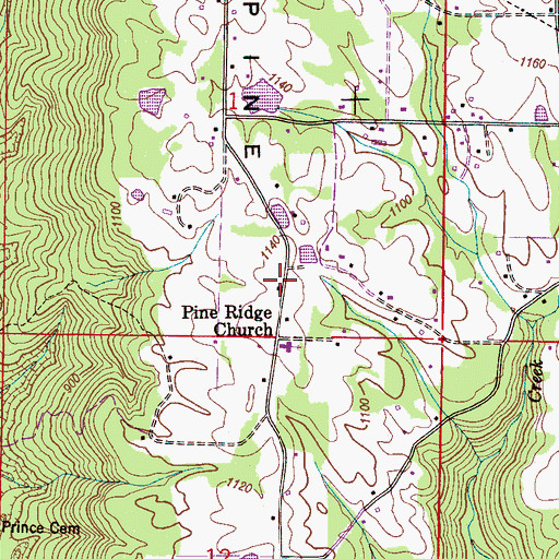 Topographic Map of Pine Ridge, AL