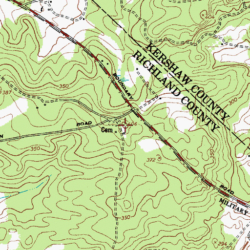 Topographic Map of Dabney Pond Church (historical), SC