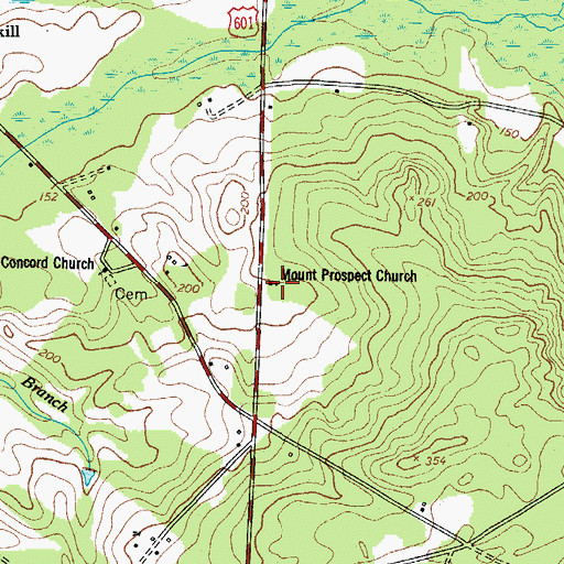 Topographic Map of Mount Prospect Church, SC