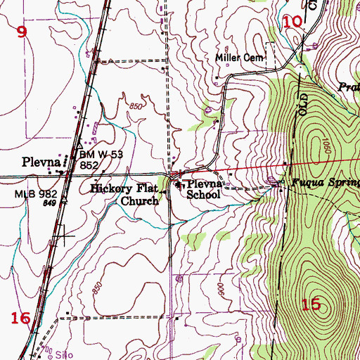 Topographic Map of Plevna Elementary School, AL