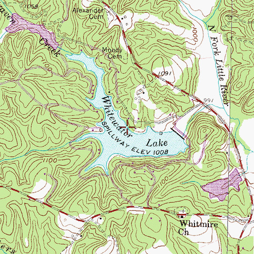 Topographic Map of Whitewater Lake, SC