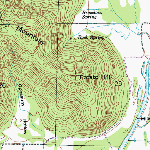 Topographic Map of Potato Hill, AL