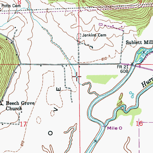 Topographic Map of Potts Hollow, AL