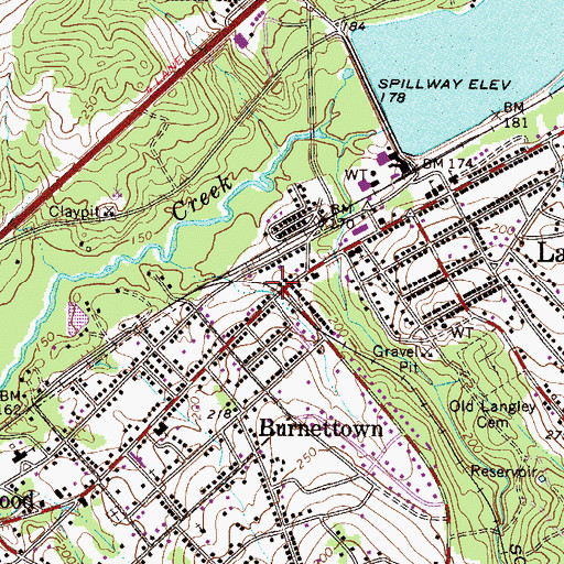 Topographic Map of WKRU-AM (Burnettown), SC