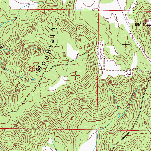 Topographic Map of Pritchett Mountain, AL