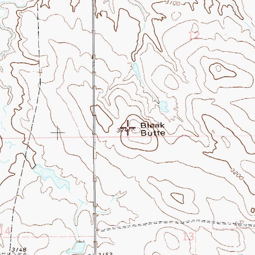 Topographic Map of Bleak Butte, SD