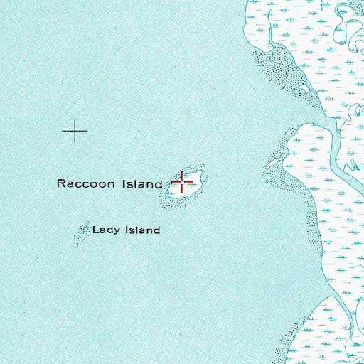 Topographic Map of Raccoon Island, AL