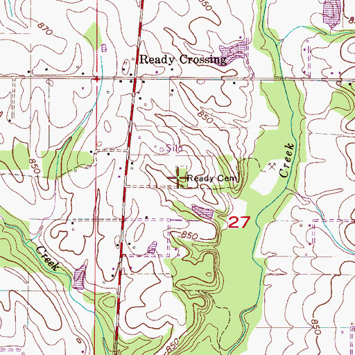 Topographic Map of Ready Cemetery, AL