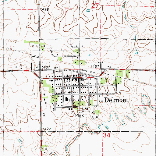 Topographic Map of Delmont, SD