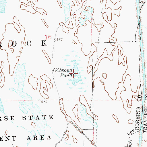 Topographic Map of Gibsons Pond, SD