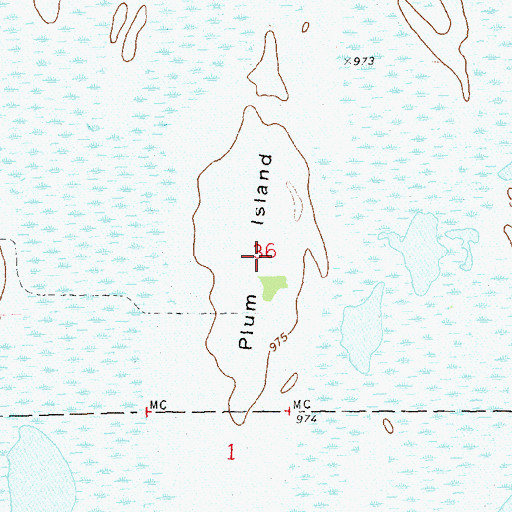 Topographic Map of Plum Island, SD