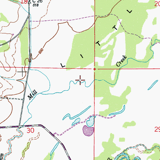Topographic Map of Robinson Mill Creek, AL