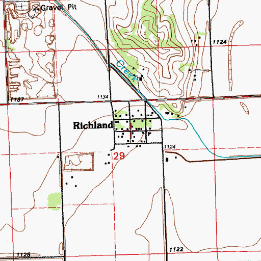 Topographic Map of Richland, SD