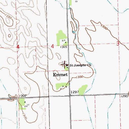 Topographic Map of Saint Josephs Church, SD