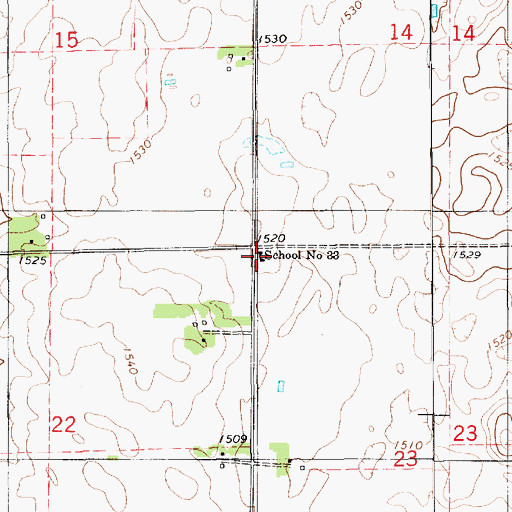 Topographic Map of School Number 33, SD