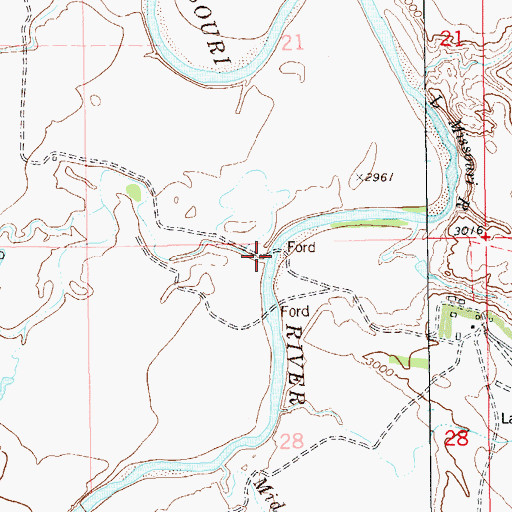 Topographic Map of Shaw Creek, SD
