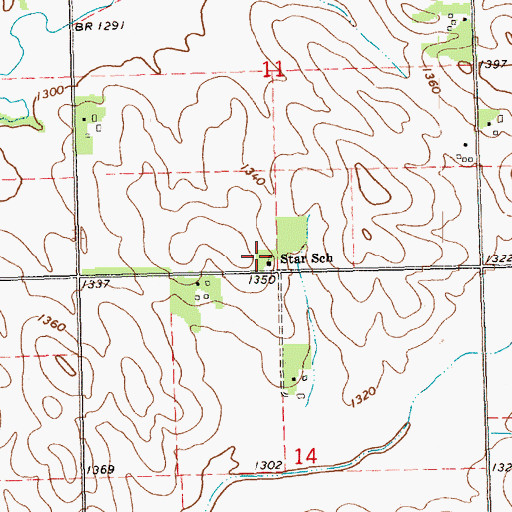 Topographic Map of Star School, SD