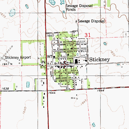 Topographic Map of Stickney, SD