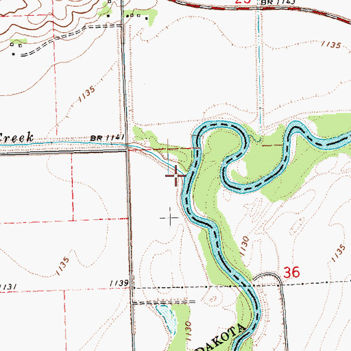 Topographic Map of Union Creek, SD