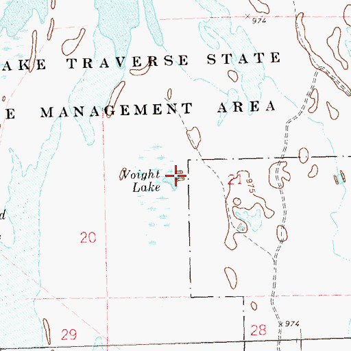 Topographic Map of Voight Lake, SD