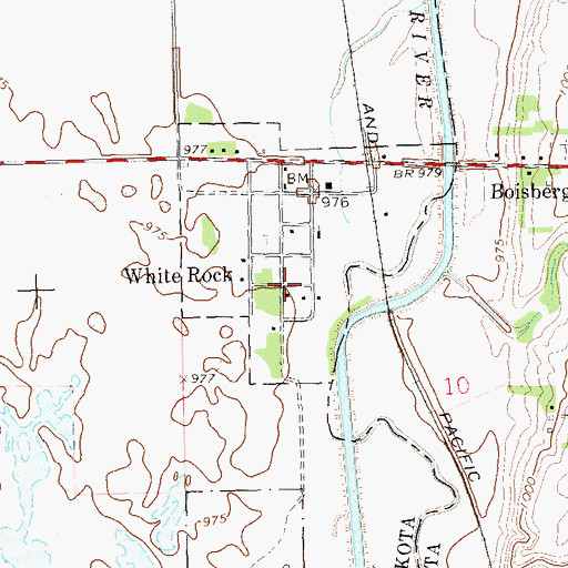 Topographic Map of White Rock, SD