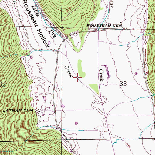 Topographic Map of Rousseau Hollow, AL