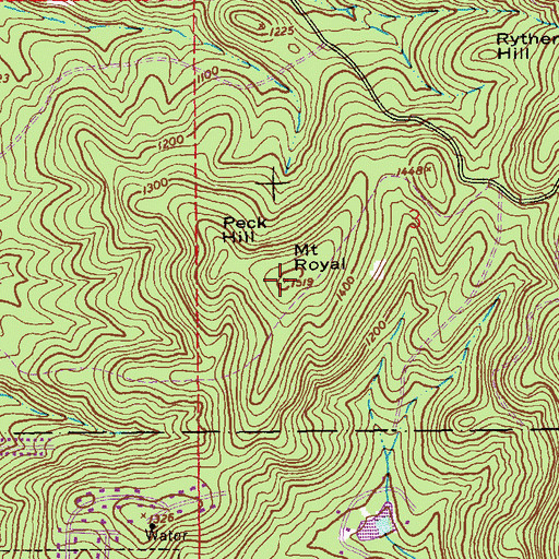 Topographic Map of Mount Royal, AL