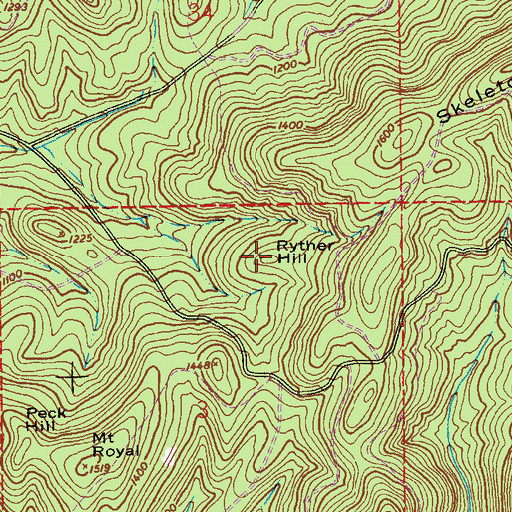 Topographic Map of Ryther Hill, AL