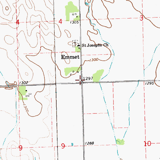 Topographic Map of Emmet, SD