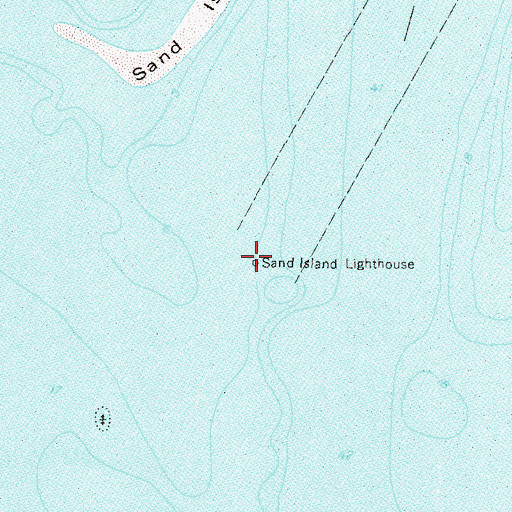 Topographic Map of Sand Island Lighthouse, AL