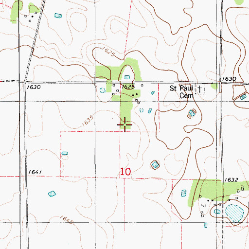 Topographic Map of Rollins (historical), SD