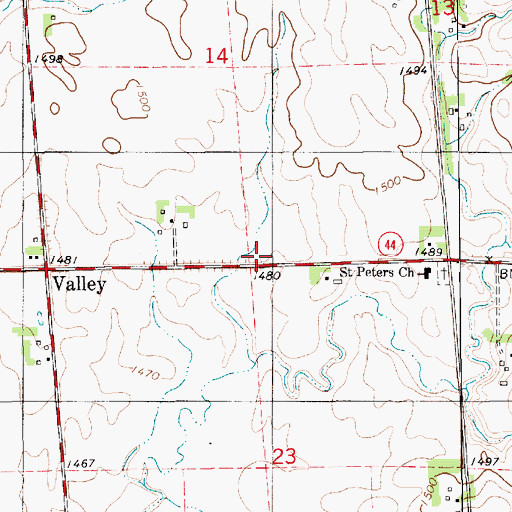 Topographic Map of Ruff School (historical), SD