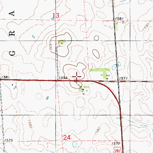 Topographic Map of Grandview School (historical), SD