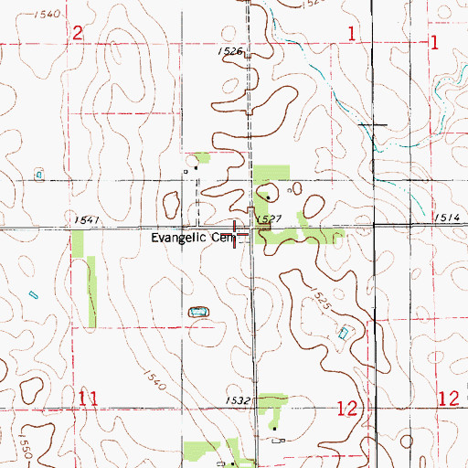 Topographic Map of Evangelic Cemetery, SD